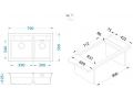 Dimenzije korita Atrox 50, U-vgradnja