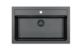 Granital pomivalno korito ATROX 40 - BLACK EDITION, enojno, črno, 790x500