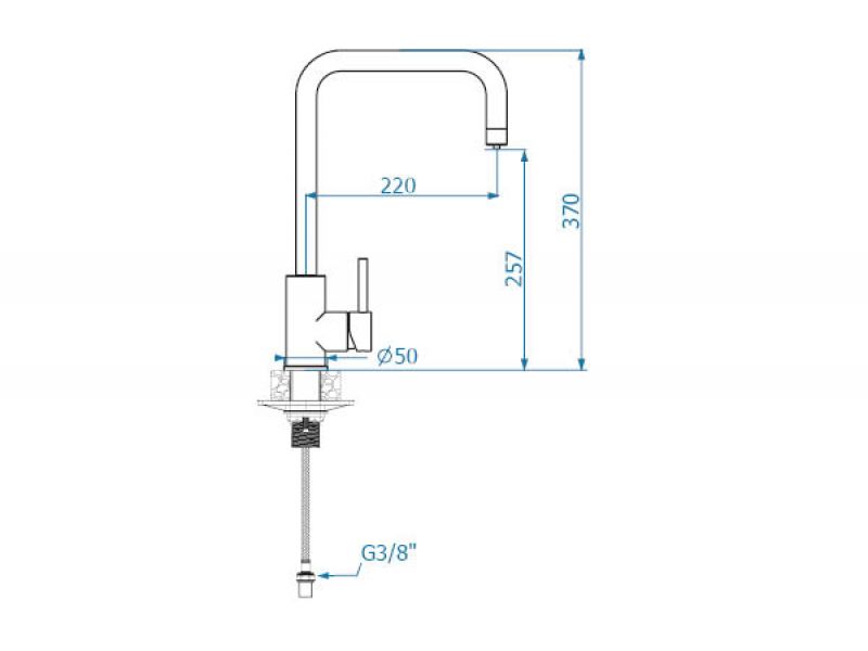 Dimenzije kuhinjske armature Dual