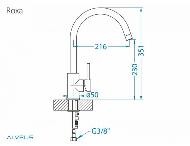 Domenzije kuhinjske pipe Alveus Roxa
