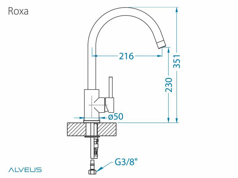 Domenzije kuhinjske pipe Alveus Roxa