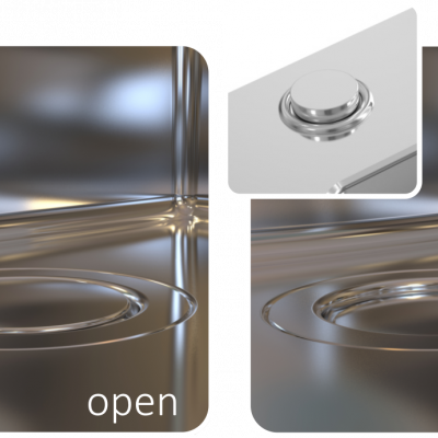 with just a push of a button you can control the water flow