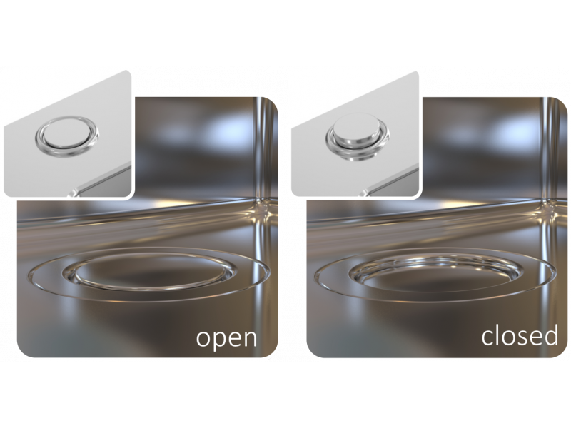 with just a push of a button you can control the water flow