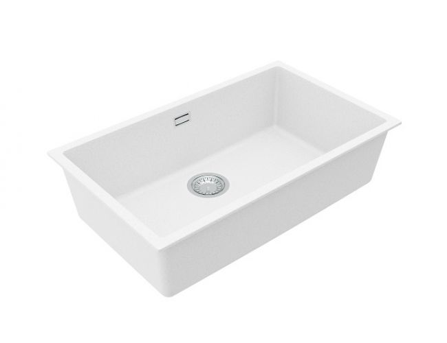 3D prikaz modela velikega, belega kuhinjskega korita