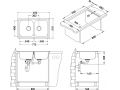 Dimenzije dvojnega pomivalnega korita