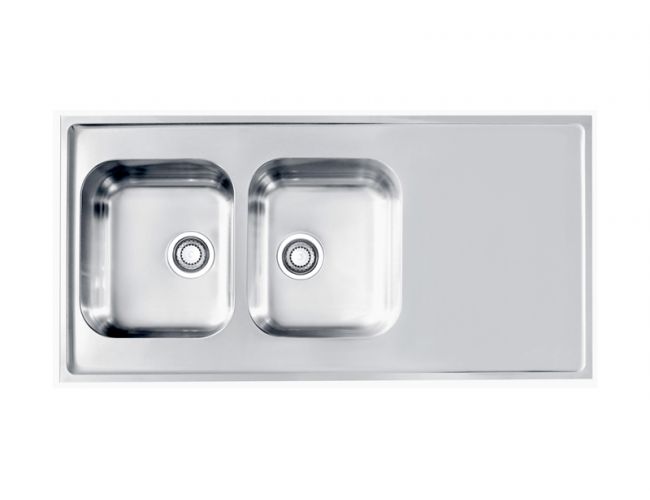 Dvojno pomivalno korito CLASSIC PRO 100 z odcejalnikom, 1200x600