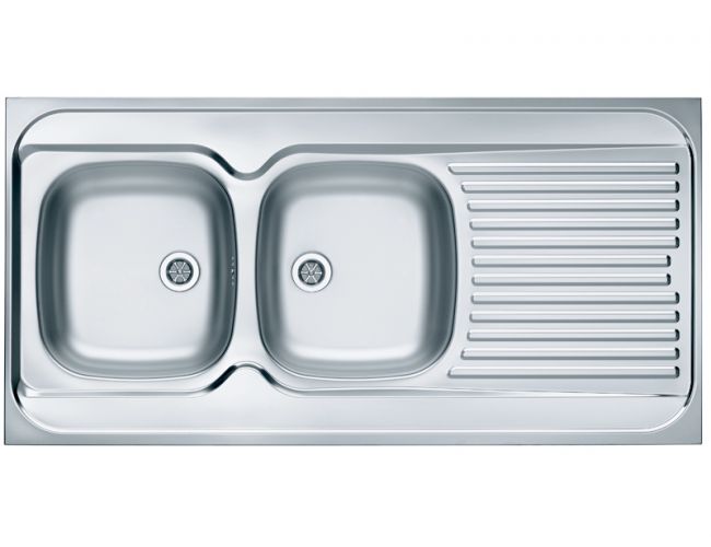 Dvojno pomivalno korito CLASSIC 100 z odcejalno površino, 1200x600