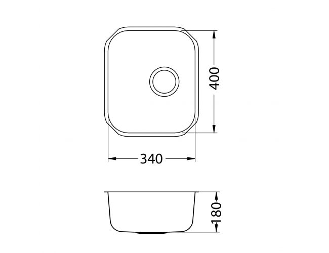 Pomivalno korito VARIANT 40 U - MONARCH, vgradno, 340x400