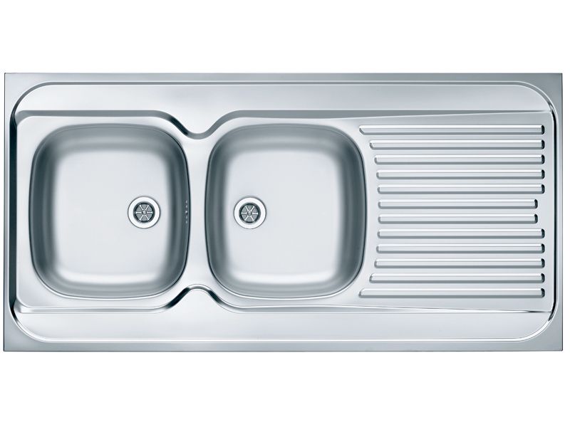 Dvojno pomivalno korito CLASSIC 100 z odcejalno površino, 1200x600